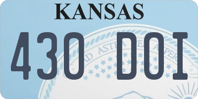 KS license plate 430DOI