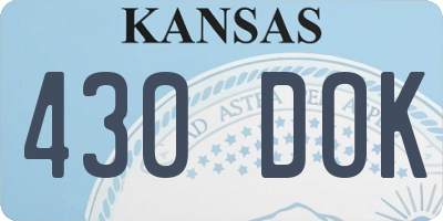 KS license plate 430DOK