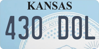 KS license plate 430DOL