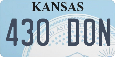 KS license plate 430DON