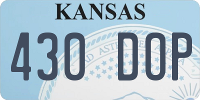 KS license plate 430DOP