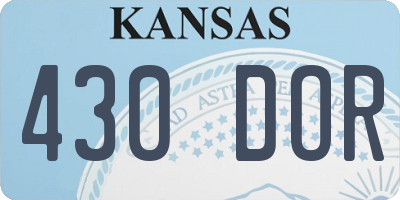 KS license plate 430DOR