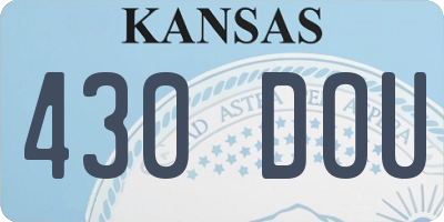 KS license plate 430DOU