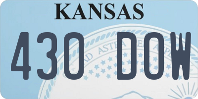 KS license plate 430DOW
