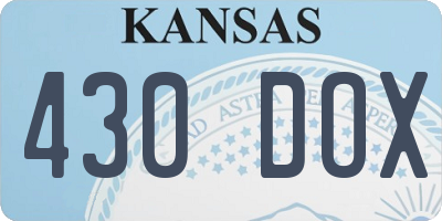 KS license plate 430DOX