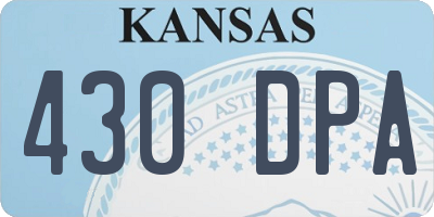 KS license plate 430DPA