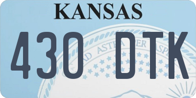 KS license plate 430DTK