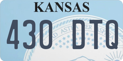 KS license plate 430DTQ