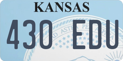 KS license plate 430EDU