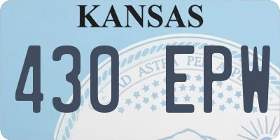 KS license plate 430EPW