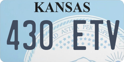 KS license plate 430ETV