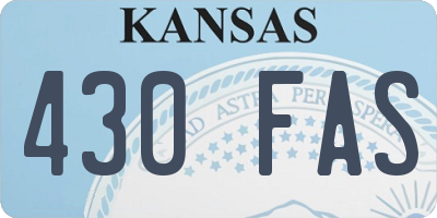 KS license plate 430FAS