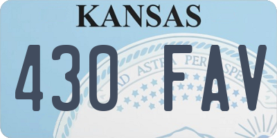 KS license plate 430FAV