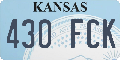 KS license plate 430FCK
