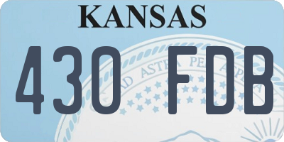 KS license plate 430FDB