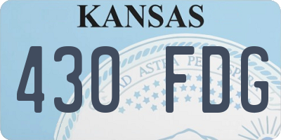 KS license plate 430FDG