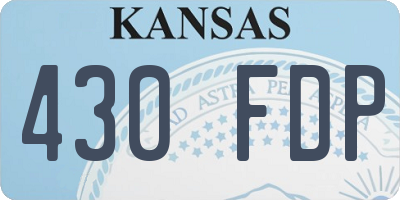 KS license plate 430FDP