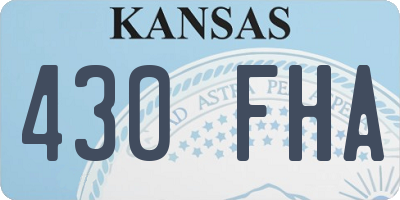 KS license plate 430FHA