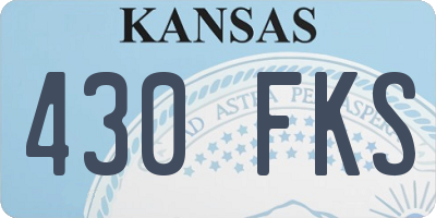 KS license plate 430FKS