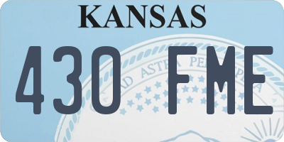 KS license plate 430FME