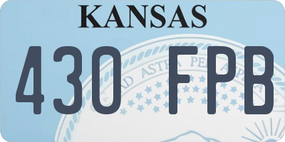 KS license plate 430FPB