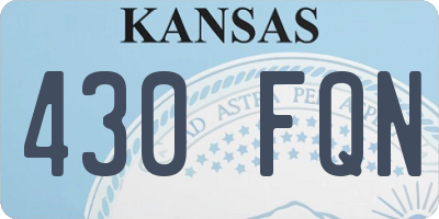 KS license plate 430FQN