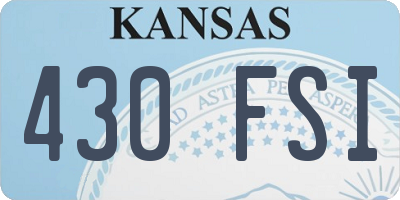 KS license plate 430FSI