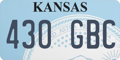 KS license plate 430GBC
