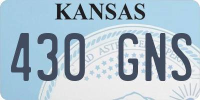 KS license plate 430GNS