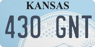 KS license plate 430GNT