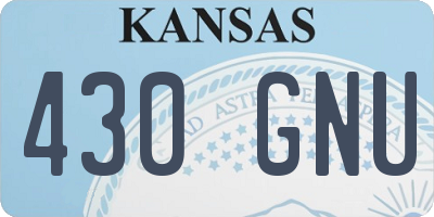 KS license plate 430GNU
