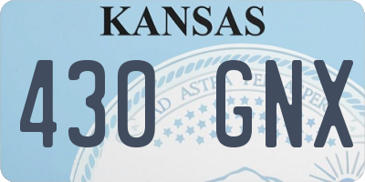 KS license plate 430GNX