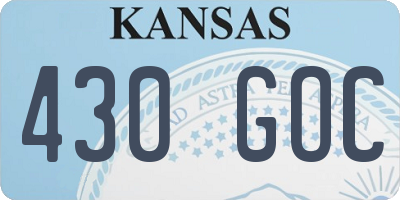 KS license plate 430GOC
