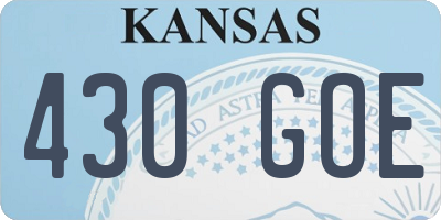 KS license plate 430GOE