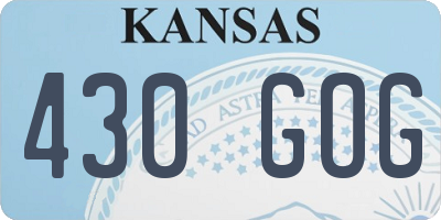 KS license plate 430GOG