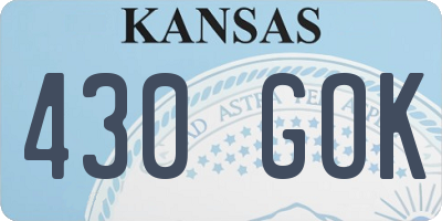 KS license plate 430GOK