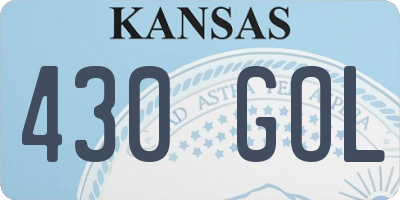 KS license plate 430GOL