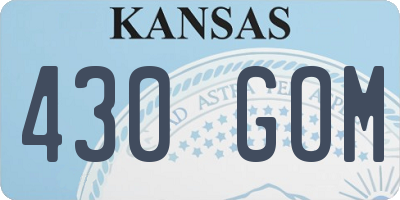 KS license plate 430GOM