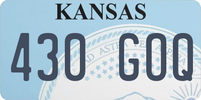 KS license plate 430GOQ