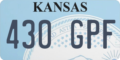 KS license plate 430GPF
