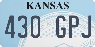 KS license plate 430GPJ