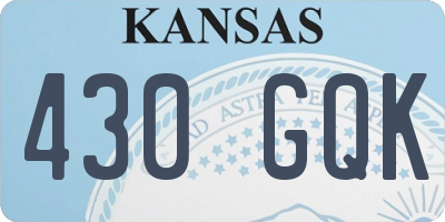 KS license plate 430GQK
