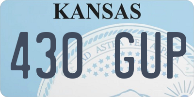KS license plate 430GUP