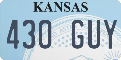 KS license plate 430GUY