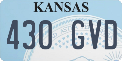 KS license plate 430GVD