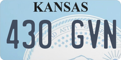 KS license plate 430GVN
