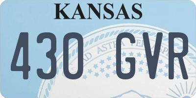 KS license plate 430GVR