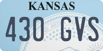 KS license plate 430GVS