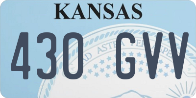 KS license plate 430GVV