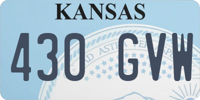 KS license plate 430GVW